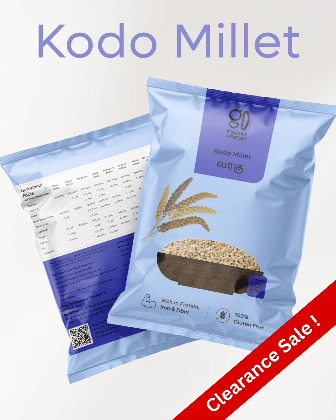 Kodo Millet (Varagu), Gluten-free Whole Grain