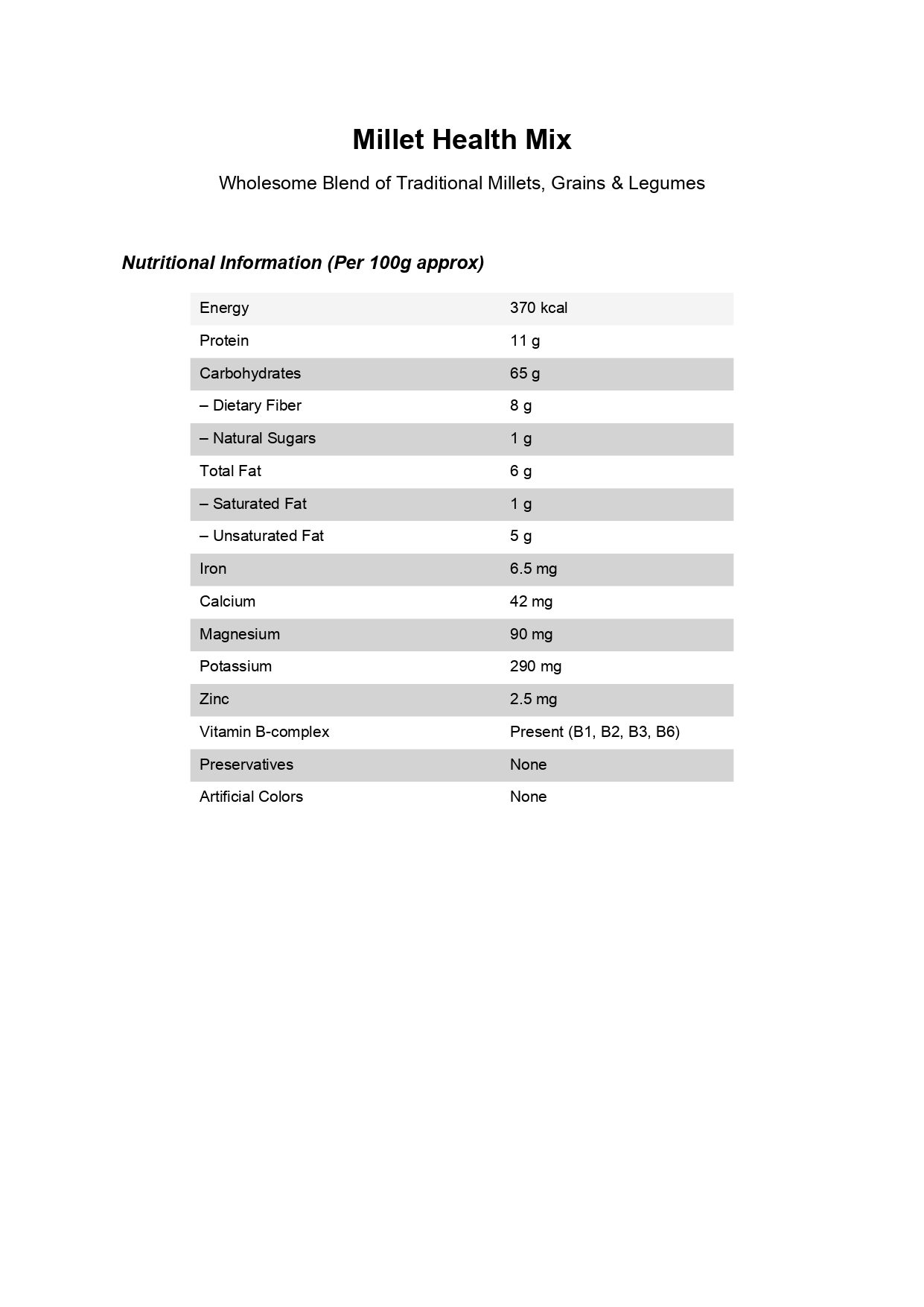 Millet Health Mix (Kanji), Multi-millet Nutritious Drink - Image 2