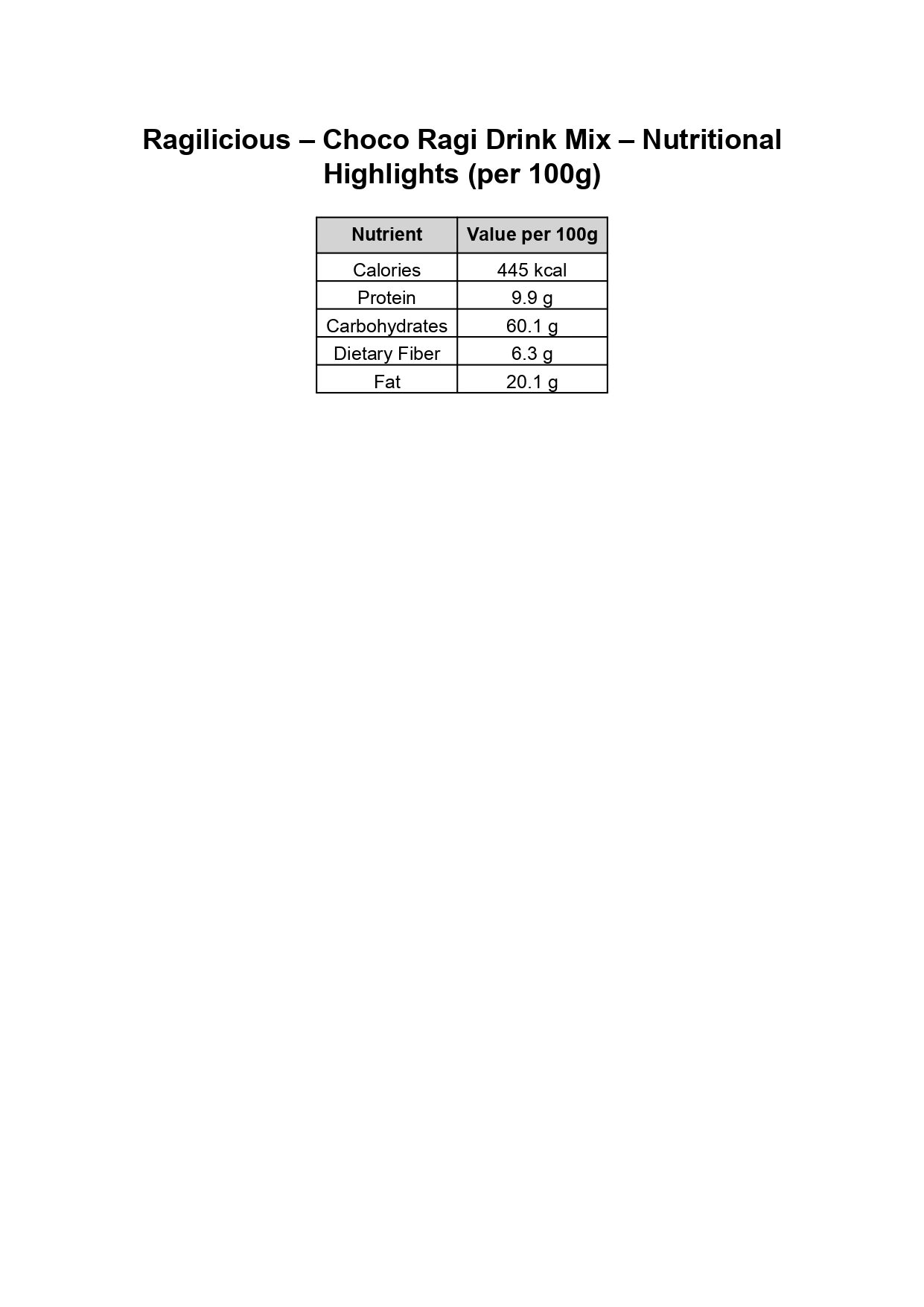 Ragilicious - Choco Ragi Drink, Healthy milk mix for all ages - Image 3