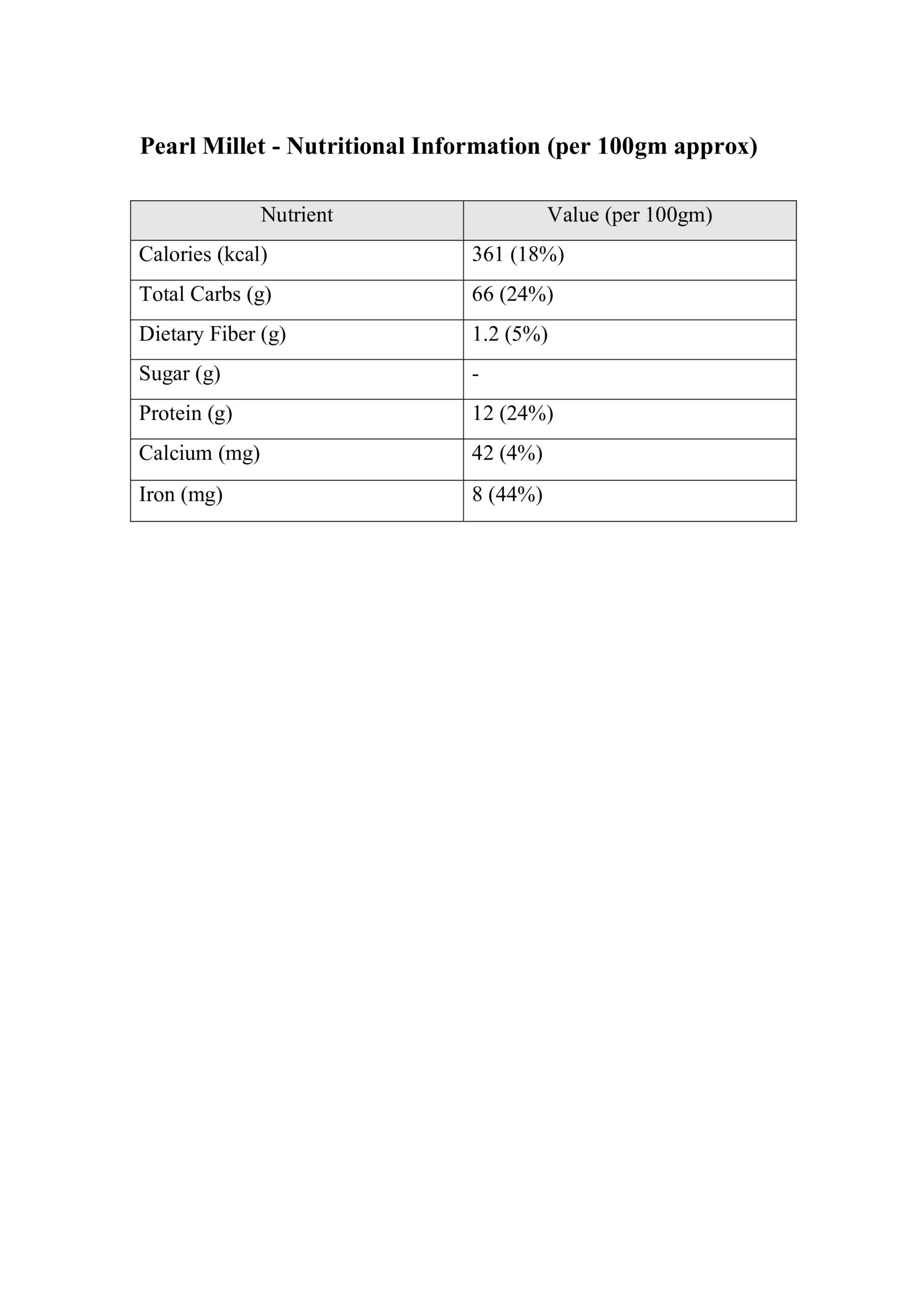 Pearl Millet (Kambu), Iron Rich Gluten-free Whole Grain - Image 3
